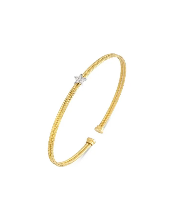 Ponte Vecchio Nobile New Bracelet in Yellow Gold with Diamond Star