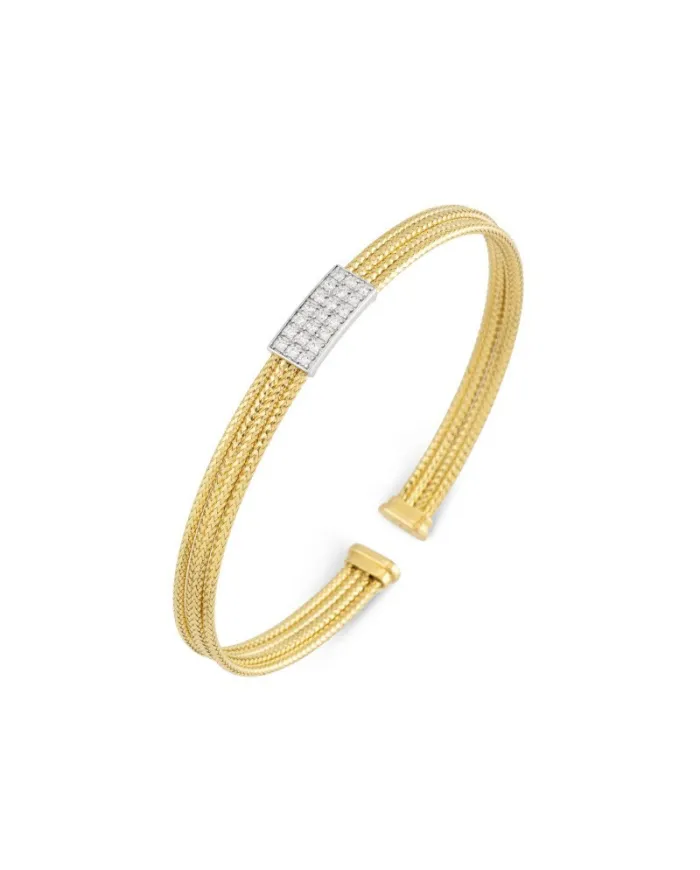 Bracciale Ponte Vecchio Nobile New in Oro Giallo con Pavé di Diamanti