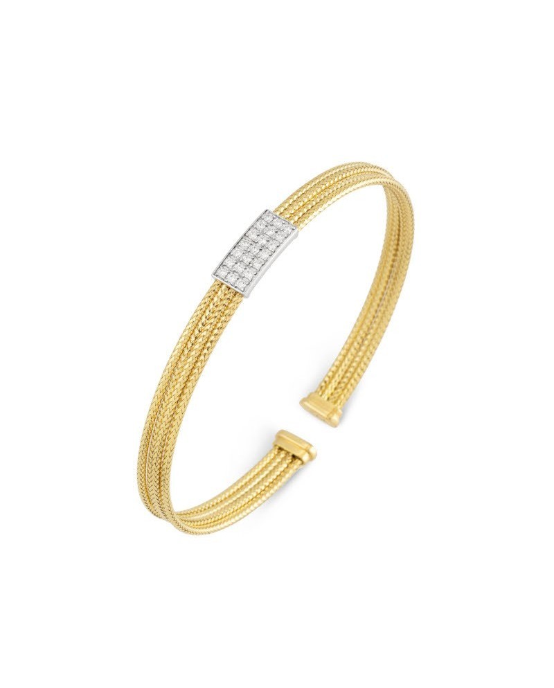 Bracciale Ponte Vecchio Nobile New in Oro Giallo con Pavé di Diamanti