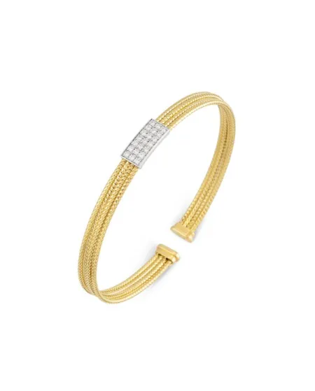 Bracciale Ponte Vecchio Nobile New in Oro Giallo con Pavé di Diamanti