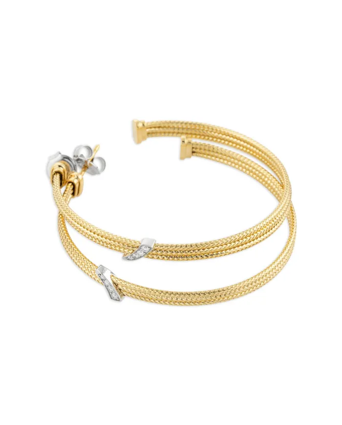 Boucles d'oreilles Ponte Vecchio Nobile en or jaune avec diamants