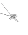 Collana Casella Gioielli in Oro Bianco e Croce con Diamanti