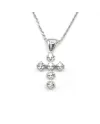 Casella Gioielli Necklace in White Gold and Cross with Diamonds