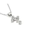 Casella Gioielli Necklace in White Gold and Cross with Diamonds