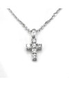 Casella Gioielli Necklace in White Gold and Small Cross with Diamonds