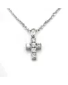 Casella Gioielli Necklace in White Gold and Small Cross with Diamonds
