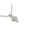 Collier Casella Gioielli en or blanc et petite croix avec diamants