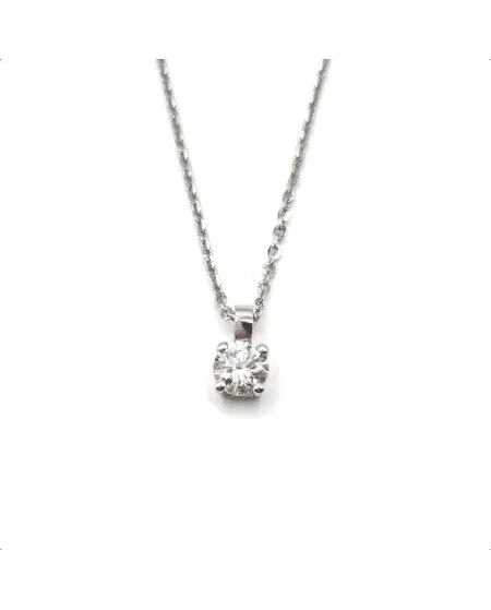 Collana Casella Gioielli in Oro Bianco con Punto Luce