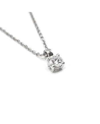 Collana Casella Gioielli in Oro Bianco con Punto Luce