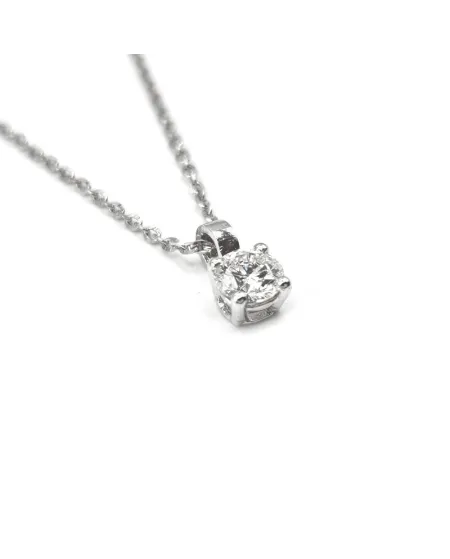 Collana Casella Gioielli in Oro Bianco con Punto Luce