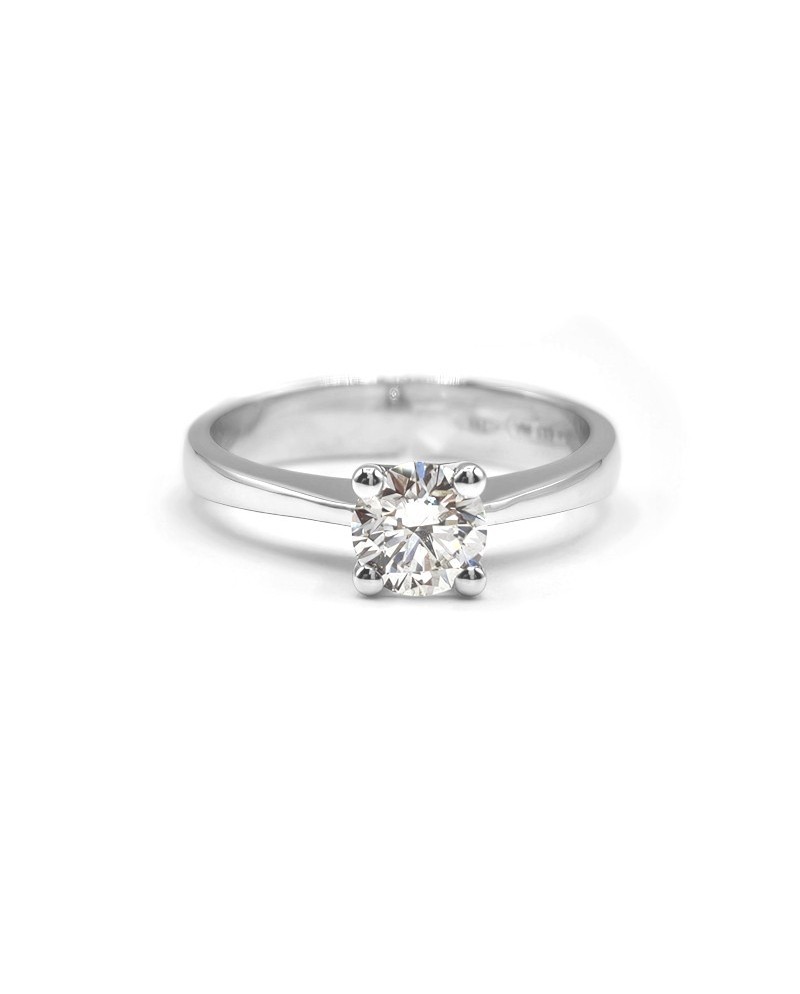 Bague solitaire en or blanc avec diamant Casella Gioielli