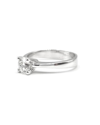 Bague solitaire en or blanc avec diamant Casella Gioielli