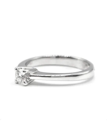 Anello Solitario Casella Gioielli in Oro Bianco con Diamante