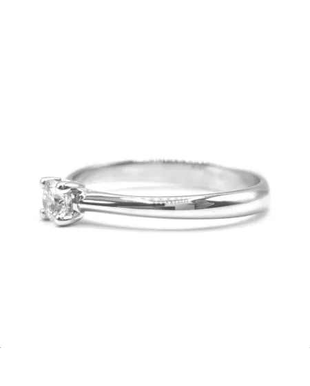 Anello Solitario Casella Gioielli in Oro Bianco con Diamante