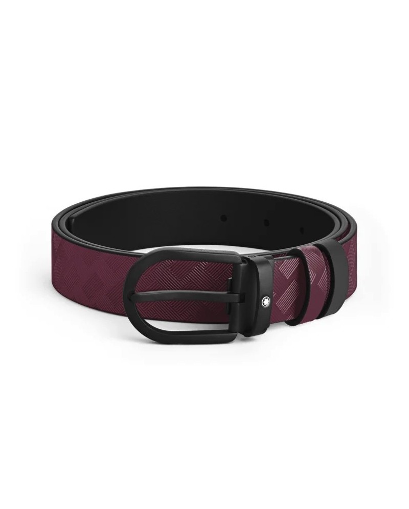 Cintura Reversibile Montblanc Extreme 3.0 in Pelle Cassis a Ferro di Cavallo Pvd 30 mm