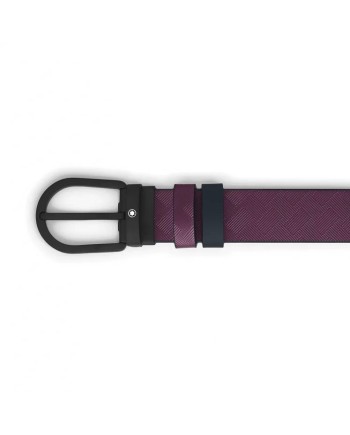 Cintura Reversibile Montblanc Extreme 3.0 in Pelle Cassis a Ferro di Cavallo Pvd 30 mm