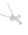 Collana Casella Gioielli in Oro Bianco e Croce con Diamanti