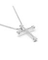 Collier Casella Gioielli en or blanc et croix avec diamants