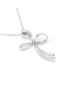 Collana Casella Gioielli in Oro Bianco e Croce con Diamanti