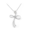 Casella Gioielli Necklace in White Gold and Cross with Diamonds