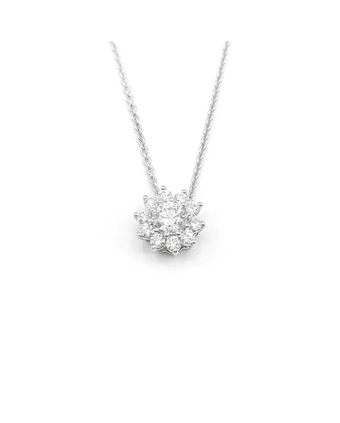 Leo Pizzo Necklace in White Gold with White Diamond Flower