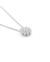 Collier Leo Pizzo en or blanc avec fleur en diamant blanc