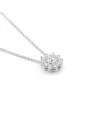 Collier Leo Pizzo en or blanc avec fleur en diamant blanc