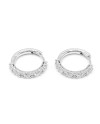Leo Lace Hoop Earrings in White Gold with White Diamonds