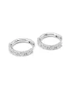 Leo Lace Hoop Earrings in White Gold with White Diamonds