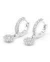 Boucles d'oreilles créoles Leo Lace en or blanc avec pendentif pavé de diamants blancs