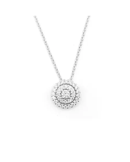 Collier Leo Pizzo en or blanc avec pendentif en diamant