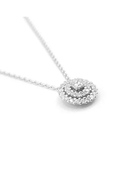 Collier Leo Pizzo en or blanc avec pendentif en diamant