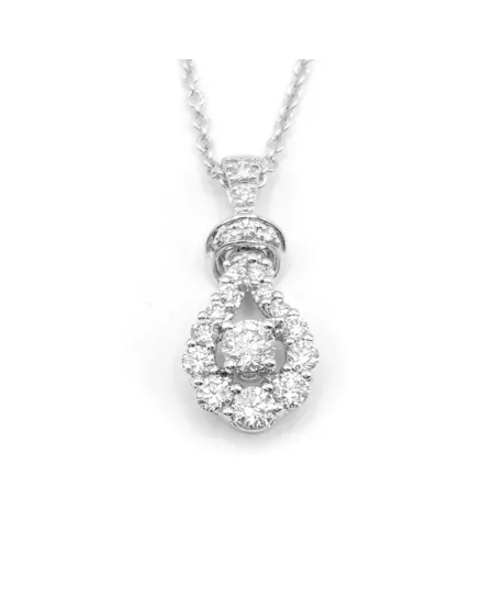 Collier Leo Pizzo en or blanc avec pendentif en diamant