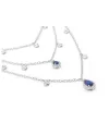 Leo Pizzo Three Strand Necklace in White Gold with Sapphires and Diamonds