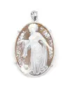 Camée Casella Jewelry en coquillage de sardonyx avec monture en or blanc et diamants