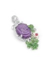 Pendant Casella with Cameo in Amethyst, Gold and Natural Gems
