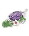 Casella à pendentif avec camée en améthyste, or et pierres précieuses naturelles