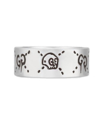 Gucci anello in argento a fascia larga Gucci Ghost