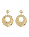 Boucles d'oreilles Chantecler Suamèm Grandes en or jaune avec diamants et pierres précieuses