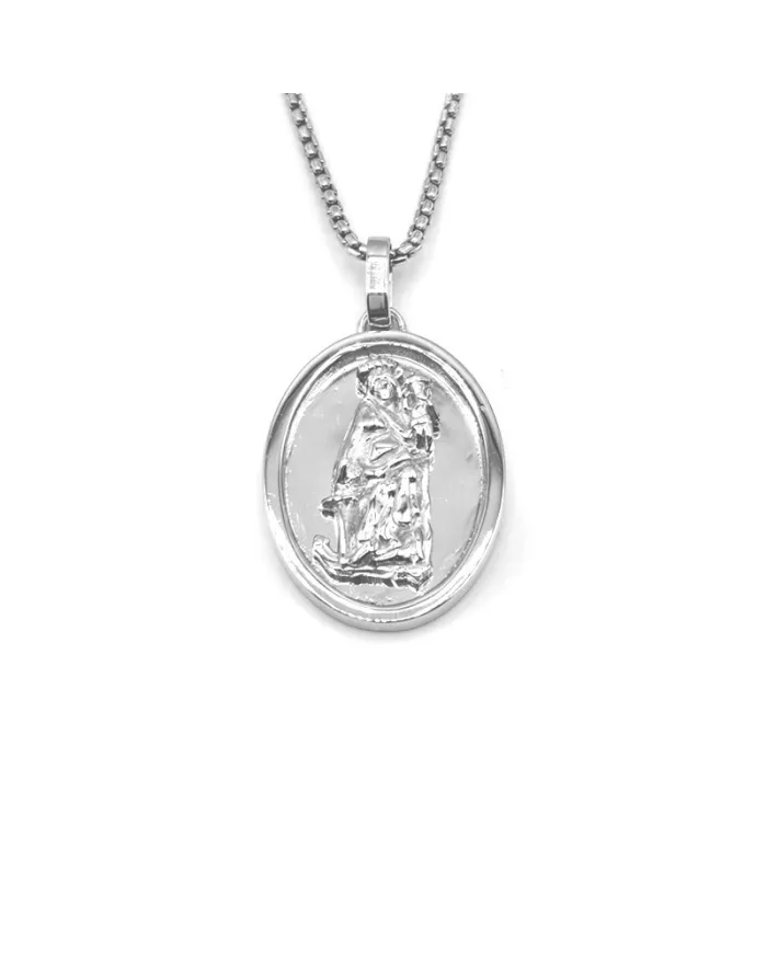 Collier Casella en or blanc avec Santa Maria della Speranza