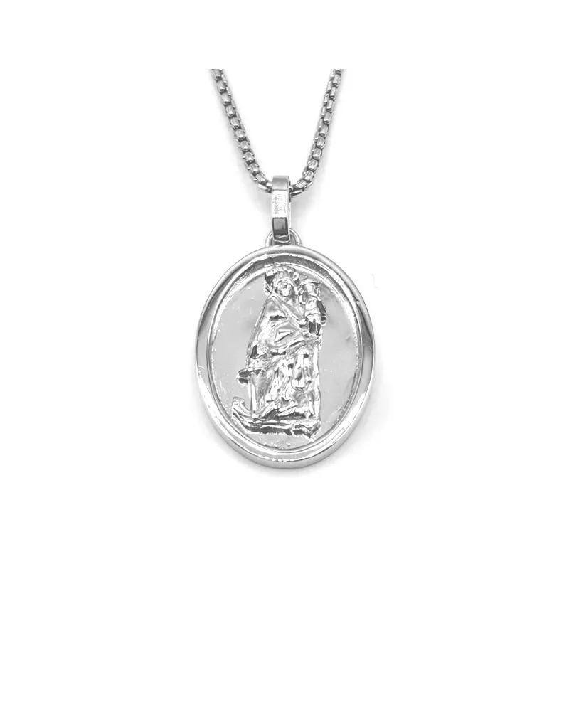 Casella Necklace in White Gold with Santa Maria della Speranza