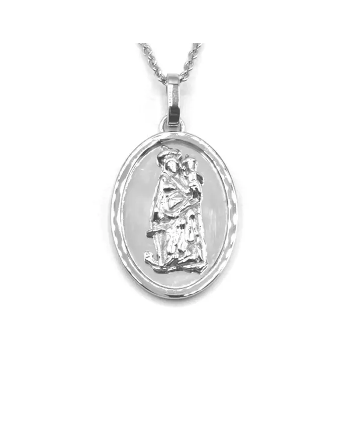 Casella Necklace in White Gold with Santa Maria della Speranza