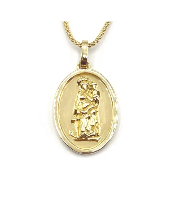 Collana Casella in Oro Giallo con Santa Maria della Speranza