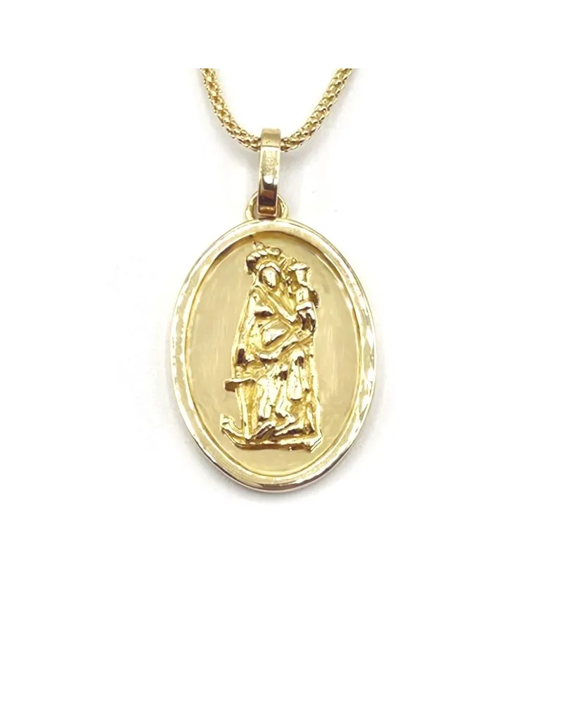 Yellow Gold Casella Necklace with Santa Maria della Speranza