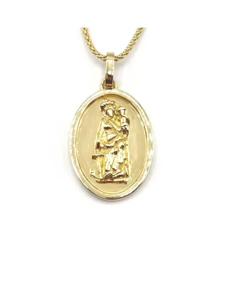 Yellow Gold Casella Necklace with Santa Maria della Speranza