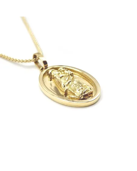 Collana Casella in Oro Giallo con Santa Maria della Speranza