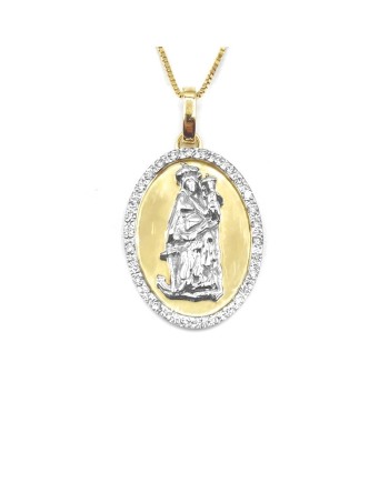 Collier Casella en or bicolore et diamants avec Santa Maria della Speranza