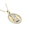 Collana Casella in Oro Bicolore e Diamanti con Santa Maria della Speranza