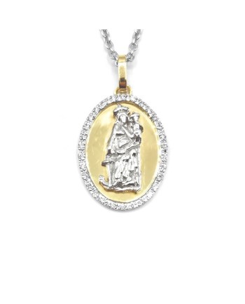 Collier Casella en or bicolore et diamants avec Santa Maria della Speranza
