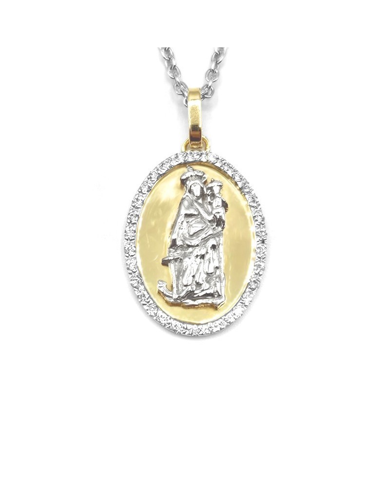 Collier Casella en or bicolore et diamants avec Santa Maria della Speranza
